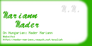 mariann mader business card